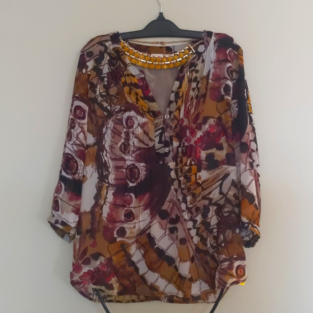 Calvin Klein Blouse w/ Necklace